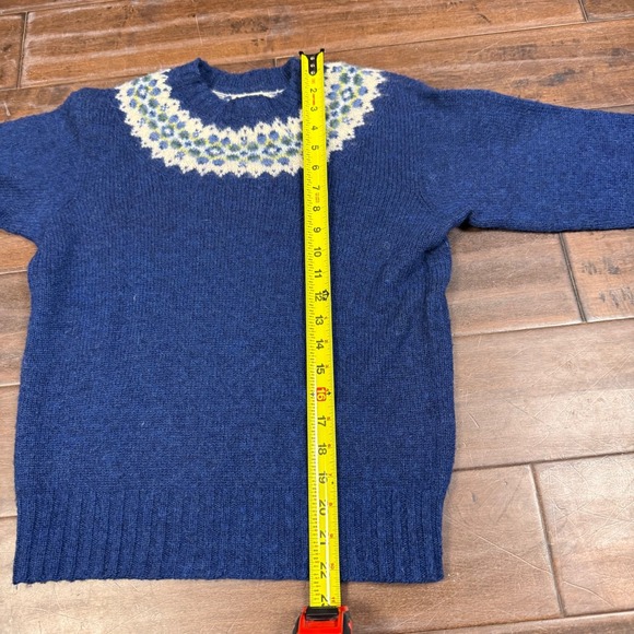 Vintage Dean's Of Scotland Cardigan Fair Isle Sweater | Blue | Size 38 Small - Picture 7 of 12